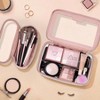 Chic Pink Travel Cosmetic Organizer - Transparent Waterproof Design with Brush Storage - 2 of 4