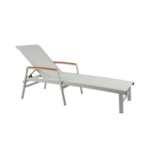 Outdoor Aluminum Chaise Lounge Chairs with Mesh Seats,Adjustable Poolside Lounger Set for Patio,Lightweight Sunbathing Chairs-Cuddlewood - 1 of 4