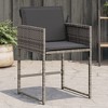 vidaXL 4 Piece Patio Chair Set with Cushions Grey Poly Rattan Foldable Furniture for Garden Outdoor Dining Seating Wicker Bistro - 2 of 4