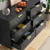 Modern White 6 Drawers Bedroom, Small Size Wooden Drawers With Gold Handles - 4 of 4