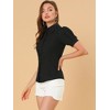 Allegra K Women's Puff Short Sleeve Collared Cotton Office Button Down Shirt - 4 of 4
