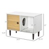 Wooden Cat House with Soft Cushion, Decorative Kitten Condo Side Table - 3 of 4