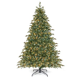 Costway 6/7/8 FT Artificial Christmas Tree with 590 Branch Tips 240/340/410 Warm White LED Lights - 1 of 4