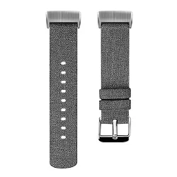 Insten Fabric Watch Band Compatible with Fitbit Charge 3, Charge 3 SE, Charge 4, and Charge 4 SE, Fitness Tracker Replacement Bands, Dark Gray