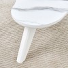 GlasFlength Modern Noval Coffee Tables, Center Table with Sleek Minimalist Design for Living Room Decor, White,35.4”*26.3”*14" - 3 of 4