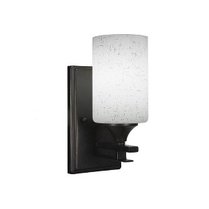 Toltec Lighting Uptowne 1 - Light Sconce in  Dark Granite with 4" White Muslin Shade - 1 of 1