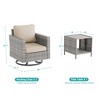 Sonkuki 3-Piece Patio Chair Set Brown Rattan Swivel Rocking Chair Set Coffee Table Suiting Backyard - 2 of 4
