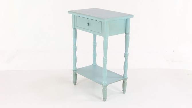 Wood Traditional Accent Table Gray/Blue - Olivia & May, 2 of 6, play video