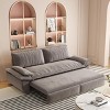 Queen Size Velvet Pull Out Sofa Bed, 3-in-1 Convertible Sleeper Sofa Bed with Armrest, Space-Saving Loveseat Bed with Iron Frame-Baofuwish - 2 of 4