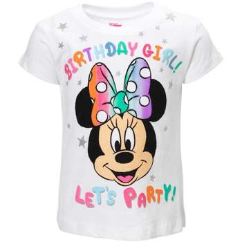 Disney Minnie Mouse Princess The Little Mermaid Moana Lilo & Stitch Frozen Elsa Birthday Girls T-Shirt Toddler to Big Kid