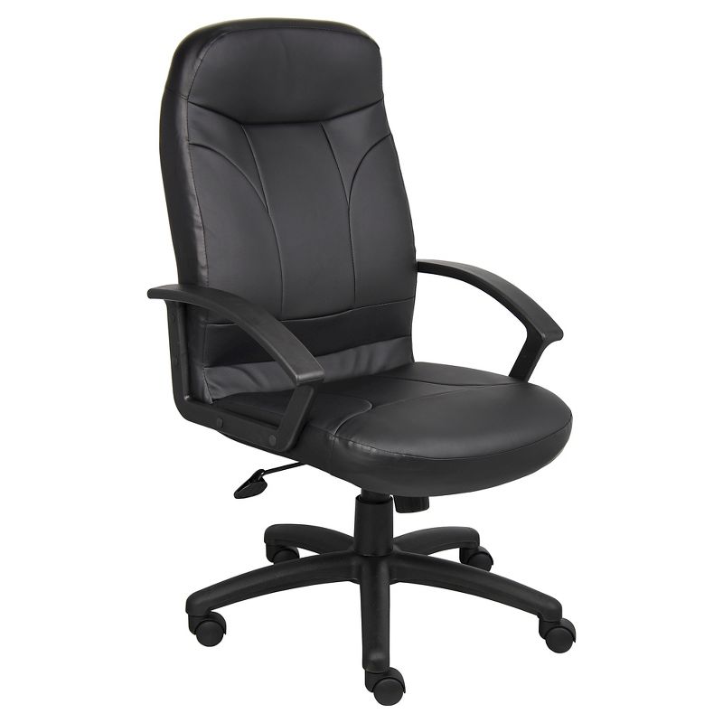 High Back Leatherplus Chair Black - Boss Office Products, 1 of 11