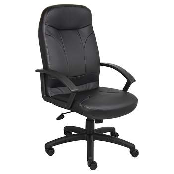 High Back Leatherplus Chair Black - Boss Office Products