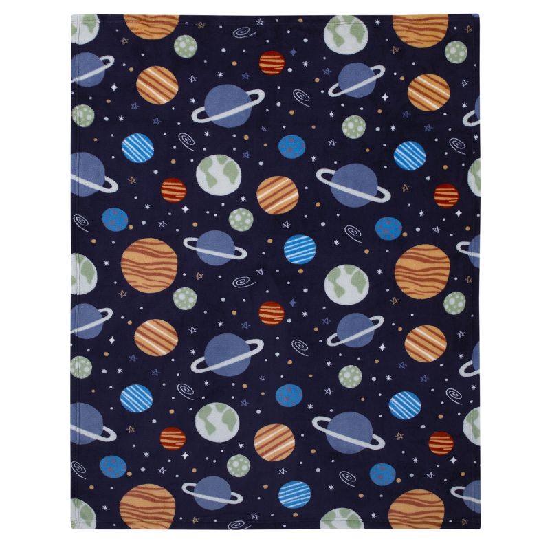 Everything Kids Solar System Navy, Orange, and Gray Super Soft Toddler Blanket, 2 of 6