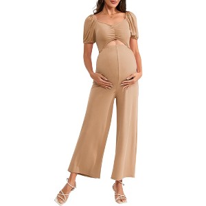 Women's Maternity Two Piece Sets Tank Tops and Wide Leg Pants Going Out Outfits - 1 of 1