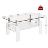 Coffee Tables Rectangular, Coffee Tables Contemporary With Tempered Glass Tabletop And Mdf Layer, Coffee Tables Modern-Cuddlewood - 4 of 4
