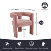 MOONMISS Modern Barrel Dining Chair, Chenille Upholstered Accent Side Chair with Arms Comfy Makeup Vanity Chair, Dining Living Room - 4 of 4