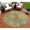 Gold Black And Charcoal Geometric Washable Indoor Outdoor Area Rug - 2 of 4