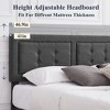 VECELO Twin/Full/Queen Size Upholstered Bed Frame Button Tufted Adjustable Headboard - 4 of 4