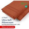 Ultra Soft Solid Pillowcases Set of 2 - Breathable & Comfortable Pillow Covers - CGK Linens - 2 of 4
