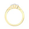 GILDED 14KT Gold Plated & 925 Sterling Silver Engagement Rings for women in 1/4 ctw 3 Stones Lab Grown Diamond | Anniversary, Statement Rings, Size 7 - 3 of 4