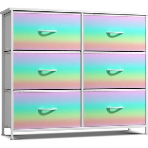 Sorbus 6 Drawers Dresser- Storage Unit with Steel Frame, Wood Top, Fabric Bins - for Bedroom, Closet, Office and more - 1 of 4