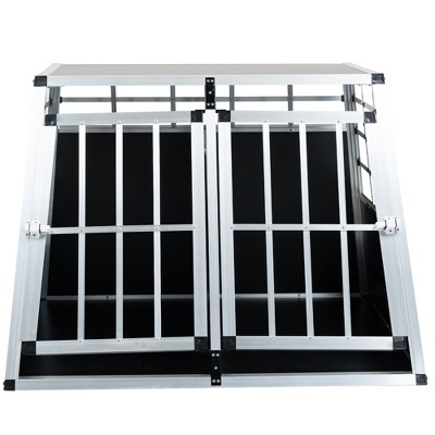 Gulches Black Double Door Aluminium Pet Travel Crate for Dogs and Cats