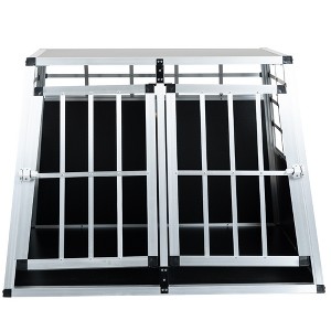 Gulches Black Double Door Aluminium Pet Travel Crate for Dogs and Cats - 1 of 4