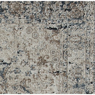 Cambridge Blue and Tan Synthetic Rectangular Area Rug, 8' x 10'