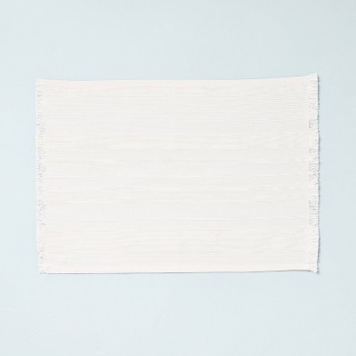 Texture Stripes with Micro Fringe Placemat Sour Cream - Hearth & Hand™ with Magnolia