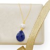 Ross-Simons Cultured Pearl and 10.00 Carat Sapphire Necklace in 14kt Yellow Gold - 3 of 4