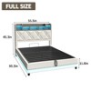 Lift Up Platform Bed Frame with Storage Headboard, LED Light & Charging Station - 2 of 4