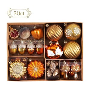 50-pc Woodland Fall Christmas Tree Ornaments Set, Autumn Harvest Ornaments| OrnamentallyYou - 1 of 4