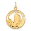Black Bow Jewelry 14k Yellow Gold Chicago Skyline Circle Charm - 3 of 4