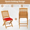 Resenkos Patio Dining Chairs, Patio Kitchen Chairs,Outdoor Folding Chairs with Seat Cushions Set of 2-Red - 3 of 4