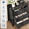Fluted Dresser for Bedroom 27.5" Wide, 3-Drawer Wood Dresser Nightstand for Bedroom, Modern Chest of Drawers - 4 of 4