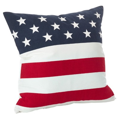  Star & Striped Design Throw Pillow (20") - Saro Lifestyle 