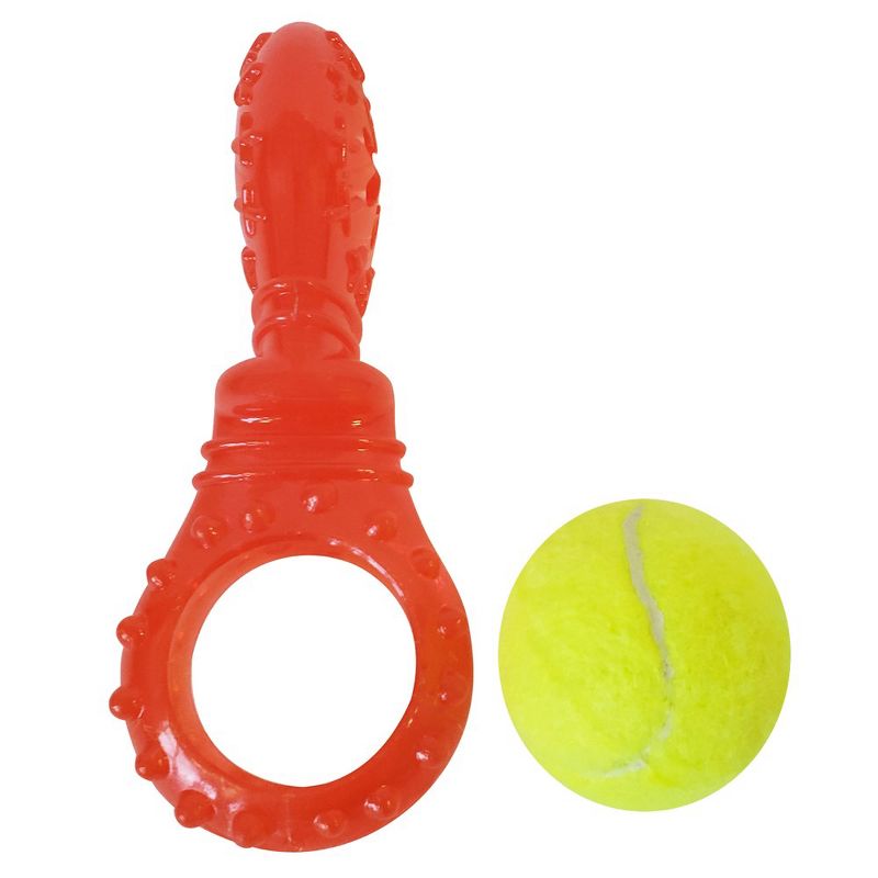 American Pet Supplies 7-Inch Eco-Friendly Squeaky TPR Tennis Ball Dog Toy with Treat Fill, 3 of 5