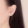 Paaaawaters 925 Silver Natural Shell Plum Flower Stud Earrings - 4 of 4