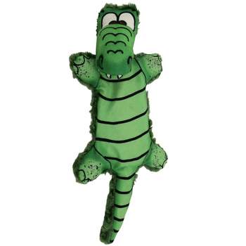 American Dog Allie Gator USA Made Dog Toy for Small Dogs and Puppies - Soft, Floatable, and Fun 17" Plush Playmate - Green
