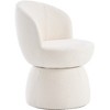 YOUNIKE Swivel Makeup Vanity Chair Boucle Fabric Barrel Accent Chair Upholstered Dining Chair 22" Wide Sofa Chair for Dressing Nook - 4 of 4