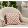 18"x18" Poly-Filled with Tufted Tassel Design Square Throw Pillow Pink - Saro Lifestyle - 3 of 3