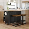 NicBex 4 Drawers Kitchen Island Cart with Drop Leaf and 2 Seatings,Kitchen Island with 2-Door Cabinet and Towel Rack,Island Table for Kitchen - image 4 of 4