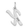 Black Bow Jewelry 14k White Gold, Madison Collection, Medium Script Initial Pendant A-W - 3 of 4