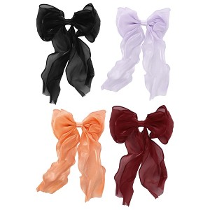 Unique Bargains Women's Cute Bow Hair Pins 10.24"x6.69"x0.79" 4 Pcs - 1 of 3