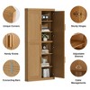 Spassway Natural Wood Kitchen Pantry Cabinet Tall Wood Storage Cabinet with Doors and Adjustable Shelves Kitchen Freestanding Cupboard for Dining Room - 4 of 4