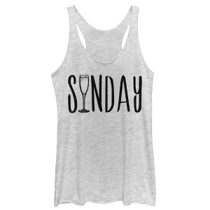 Women's CHIN UP Sunday Champagne Brunch Racerback Tank Top - 1 of 4