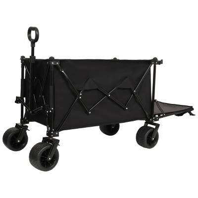 YONWAY Heavy-Duty Foldable Wagon with Extended Tailgate,480LBS Capacity,All-Terrain Beach Wheels,Perfect for Beach Trips,Fishing,Shopping,Black