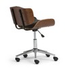 APRILSOUL Black and Natural Dax Bentwood Office Chair, Vegan Faux Leather, Chrome Base, 360° Swivel, Adjustable Height, Assembly Required - 3 of 4