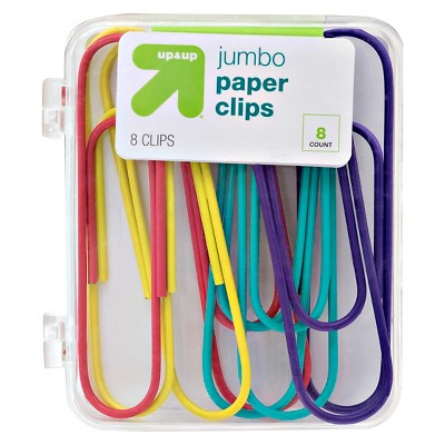 8ct Jumbo Paper Clips Brights - up & up™