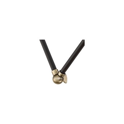 Black and Brass Adjustable Swing Arm Wall Lamp Set